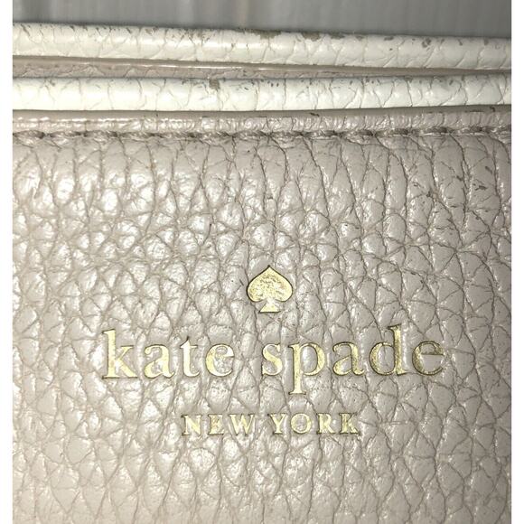 Kate Spade New York Purse Cross Body Tan Pebble Leather Tassle Front Zipper Pull - Picture 3 of 13